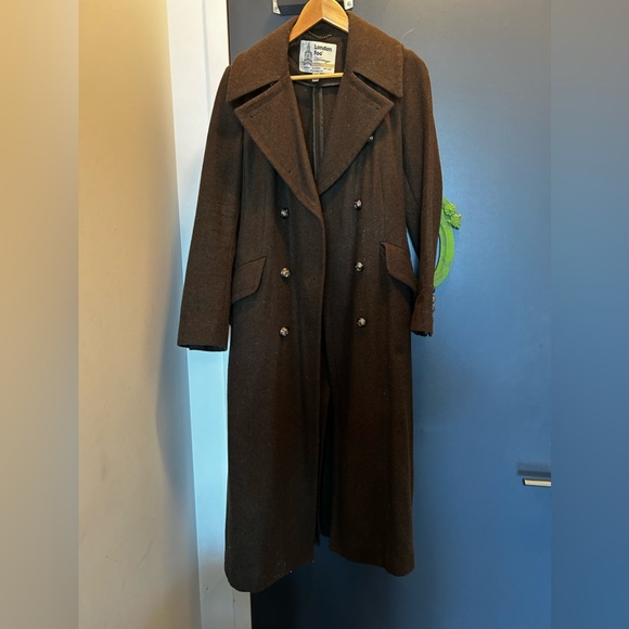 Barely worn wool blend London Fog coat olive green with belt Size XS - Picture 2 of 8
